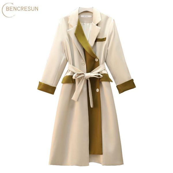 women's trench coats england style autumn chic women beige green lace-up slim waist turn-down collar long coat female midi windbreaker, Tan;black
women's trench coats england style autumn chic women beige green lace-up slim waist turn-down collar long coat female midi windbreaker, Tan;black
