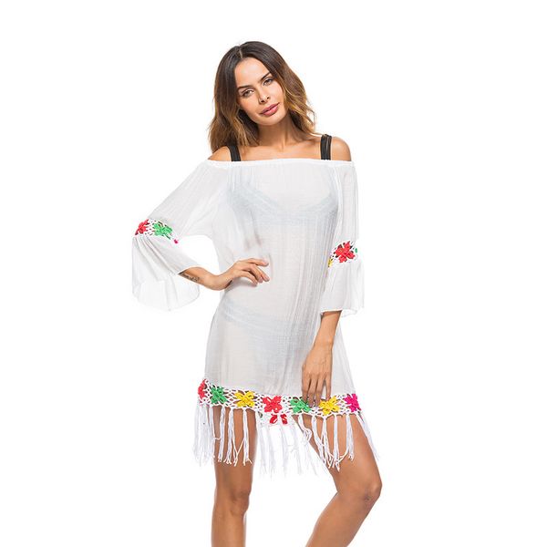women's swimwear women summer beach bikini bathing suit lace flower embroidery cover ups ruffle sleeve swimsuit tassel es bea, White;black
women's swimwear women summer beach bikini bathing suit lace flower embroidery cover ups ruffle sleeve swimsuit tassel es bea, White;black