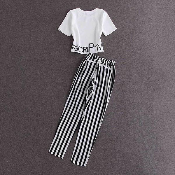 summer fashion t shirts womens tracksuits sets short sleeve letter print crop and striped elastic waist pants set, Gray
summer fashion t shirts womens tracksuits sets short sleeve letter print crop and striped elastic waist pants set, Gray