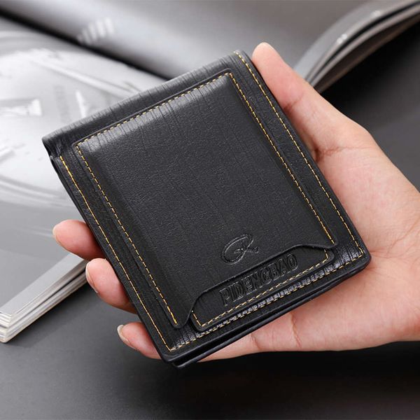 the wallet korean men's driver's license short leisure wallet, Black