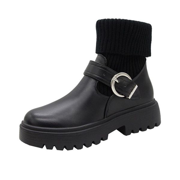 women knitted ankle boots short warm shoes casual famele footwear ladies fashion buckle square heels platform, Black
women knitted ankle boots short warm shoes casual famele footwear ladies fashion buckle square heels platform, Black