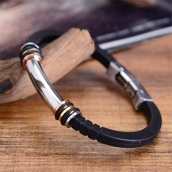 cuff 2021 bracelet men stainless steel clasp rubber silicone charm for jewelry gift, White
cuff 2021 bracelet men stainless steel clasp rubber silicone charm for jewelry gift, White