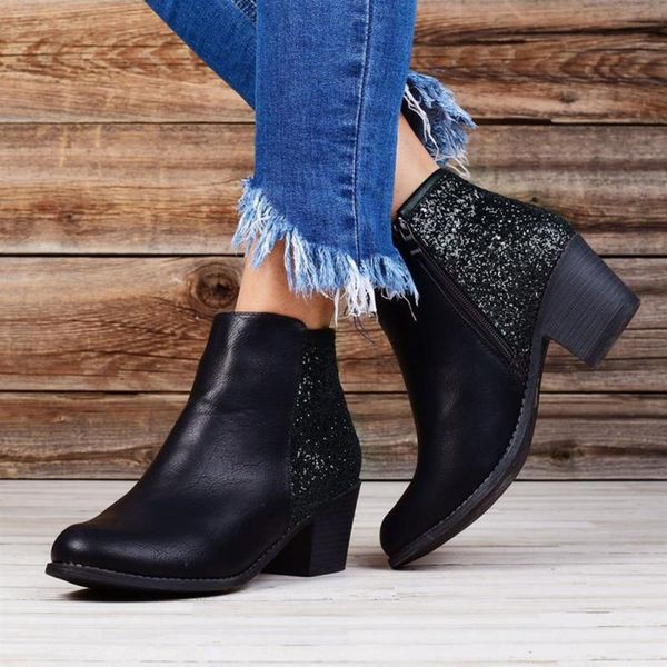 boots trendy all-match women's ladies high-heeled thick heel side zipper ankle outdoor comfortable boots#, Black
boots trendy all-match women's ladies high-heeled thick heel side zipper ankle outdoor comfortable boots#, Black