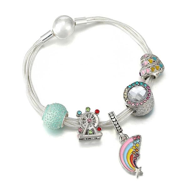 charm bracelets 2021 arrival multi-layer bracelet with rainbow beads & pendants for women diy brand romantic summer style jewelry gift, Golden;silver
charm bracelets 2021 arrival multi-layer bracelet with rainbow beads & pendants for women diy brand romantic summer style jewelry gift, Golden;silver