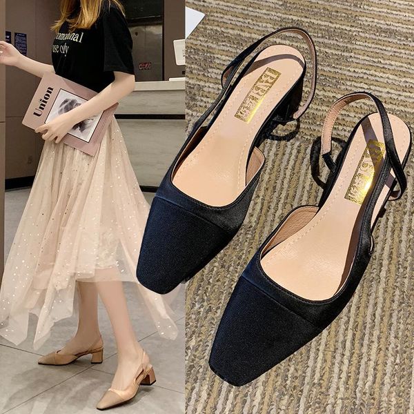 dress shoes 2021 summer women ladies mid heel square head fashion wedding party sandals casual, Black
dress shoes 2021 summer women ladies mid heel square head fashion wedding party sandals casual, Black