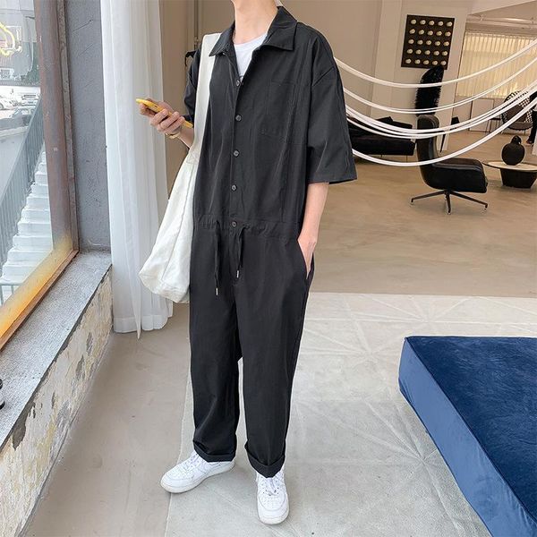 men's pants one-piece overalls suit trend hip-hop set of loose summer korean casual nine-point tid mens hip hop cargo, Black
men's pants one-piece overalls suit trend hip-hop set of loose summer korean casual nine-point tid mens hip hop cargo, Black