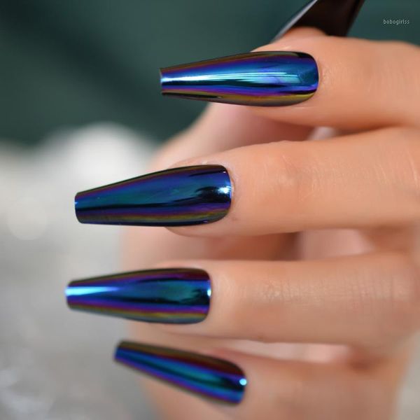 super long holo blue purple fake nails coffin mirror chrome press on ballerina acrylic false cosplay party salon tips1, Red;gold
super long holo blue purple fake nails coffin mirror chrome press on ballerina acrylic false cosplay party salon tips1, Red;gold