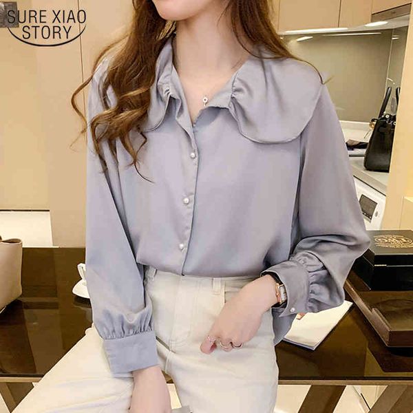 autumn long sleeve women's shirts solid loose womens and blouses cardigan sweet vintage ruffled silk 10690 210508, White
autumn long sleeve women's shirts solid loose womens and blouses cardigan sweet vintage ruffled silk 10690 210508, White