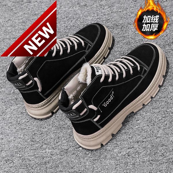 men's winter outdoor high helper work clothes anti-skid snow cotton boots thick soled plush warm casual sports shoes, Black
men's winter outdoor high helper work clothes anti-skid snow cotton boots thick soled plush warm casual sports shoes, Black