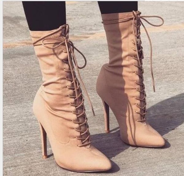 boots suede women autumn fashion ankle pointed toe shoes stretch cross-tied lace-up stiletto high heel large size, Black
boots suede women autumn fashion ankle pointed toe shoes stretch cross-tied lace-up stiletto high heel large size, Black