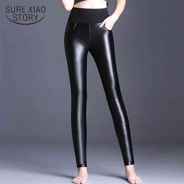 autumn winter high waist pu leather pants women velvet warm stretch skinny pencil leggings fashion trousers 12237 210421, Black;white
autumn winter high waist pu leather pants women velvet warm stretch skinny pencil leggings fashion trousers 12237 210421, Black;white