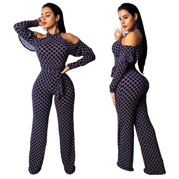 women's jumpsuits & rompers cold shoulder halter ruffles wide leg overalls women dark blue long sleeve plaid print sashes party jumpsui, Black;white
women's jumpsuits & rompers cold shoulder halter ruffles wide leg overalls women dark blue long sleeve plaid print sashes party jumpsui, Black;white