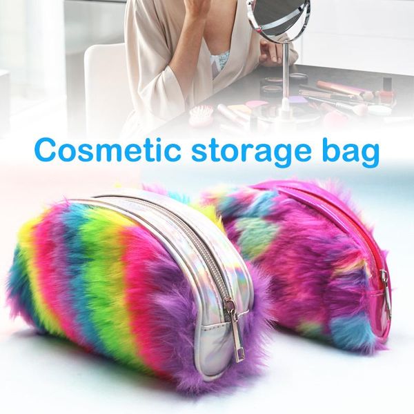 pencil cases creative rainbow color plush case multifunctional cosmetic stationery storage bag
pencil cases creative rainbow color plush case multifunctional cosmetic stationery storage bag