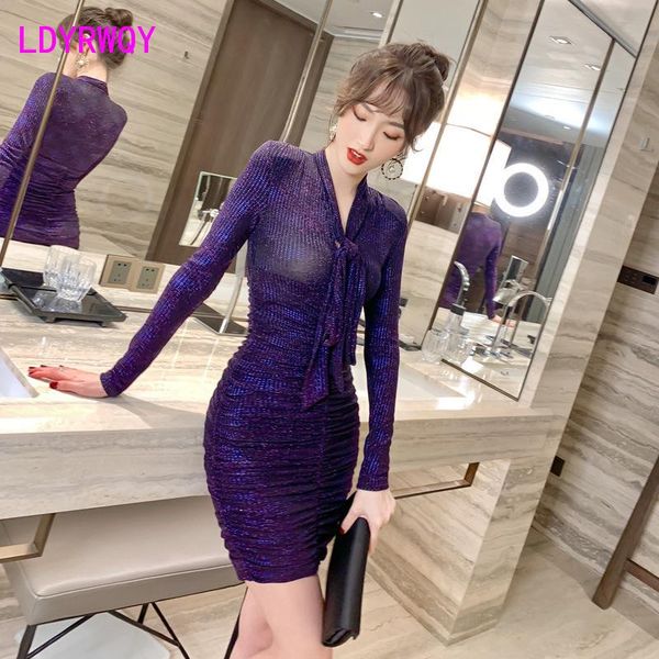 casual dresses the perspective bow pleated dress for spring and autumn 2021 sparkles hips office lady polyester, Black;gray 
casual dresses the perspective bow pleated dress for spring and autumn 2021 sparkles hips office lady polyester, Black;gray