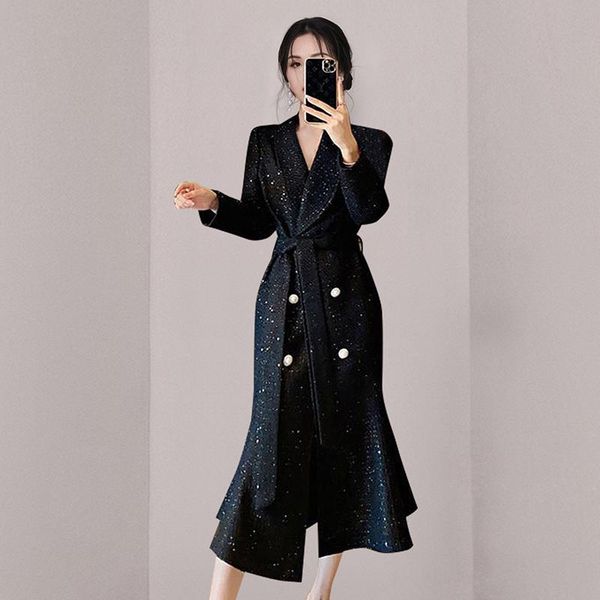 women's trench coats coat female autumn/winter 2021 high-end temperament show thin waist long woollen in the dress, Tan;black
women's trench coats coat female autumn/winter 2021 high-end temperament show thin waist long woollen in the dress, Tan;black