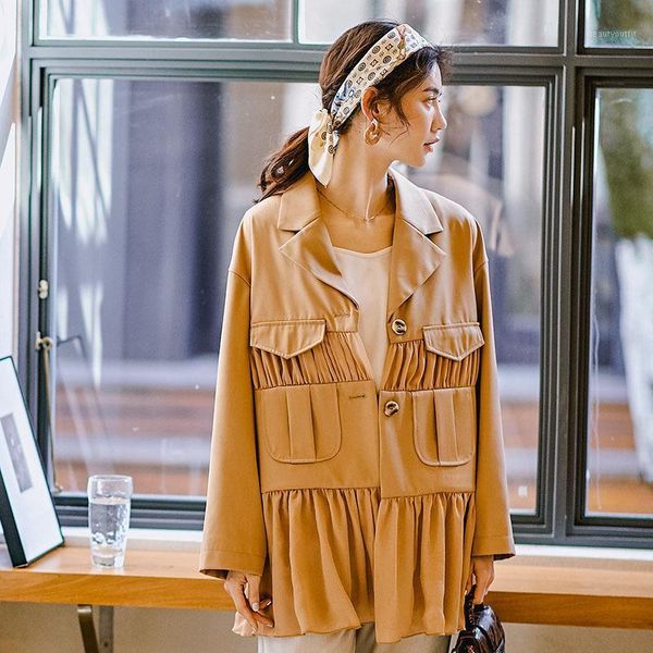 fashion spring product niche khaki blazers for women loose temperament split joint ruffles long sleeve casual jacket yh15715 women's su, White;black
fashion spring product niche khaki blazers for women loose temperament split joint ruffles long sleeve casual jacket yh15715 women's su, White;black