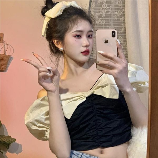 women's blouses & shirts blouse women temperament square collar bowknot short-sleeved shirt female design sense niche summer korean sty, White
women's blouses & shirts blouse women temperament square collar bowknot short-sleeved shirt female design sense niche summer korean sty, White