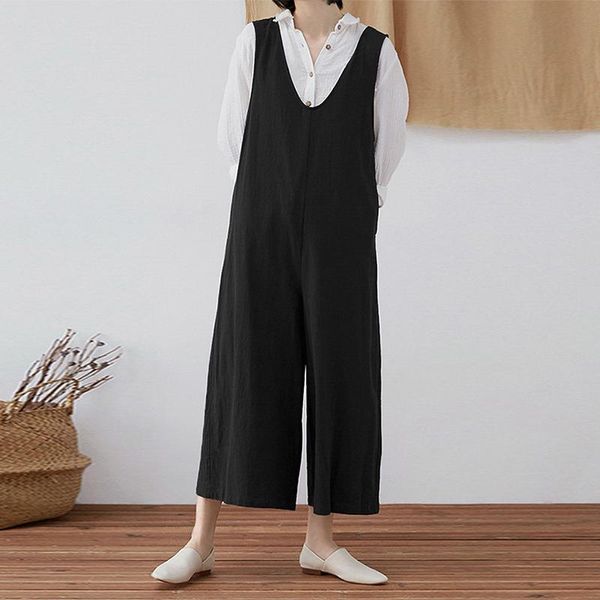 women's jumpsuits & rompers summer women wide leg cotton linen backless sleeveless solid color pockets vintage jumpsuit casual overalls, Black;white
women's jumpsuits & rompers summer women wide leg cotton linen backless sleeveless solid color pockets vintage jumpsuit casual overalls, Black;white