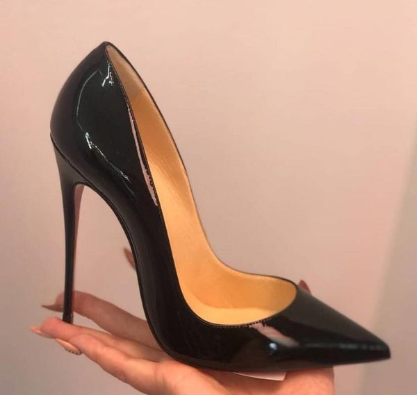 red bottom shoes women pumps genuine leather high heeled thin heel wedding pointed toe stilettos party ol dress, Black
red bottom shoes women pumps genuine leather high heeled thin heel wedding pointed toe stilettos party ol dress, Black