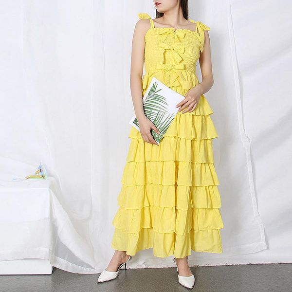 casual dresses slash neck sleeveless bow ruffles patchwork woman dress summer elegant high waist european american style femme robe, Black;gray
casual dresses slash neck sleeveless bow ruffles patchwork woman dress summer elegant high waist european american style femme robe, Black;gray