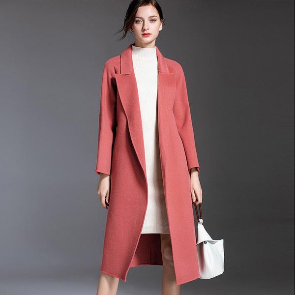 women's wool & blends female coat winter jackets long 2021 real cashmere outwear belt soft warm overcoat s8736, Black
women's wool & blends female coat winter jackets long 2021 real cashmere outwear belt soft warm overcoat s8736, Black