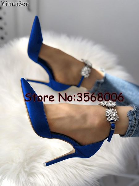 pointed toe silk dress lady high heels crystal ankle wrap classic woman sandals thin european designed pumps shoes, Black
pointed toe silk dress lady high heels crystal ankle wrap classic woman sandals thin european designed pumps shoes, Black