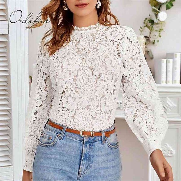 summer women white lace blouse long sleeve see through transparent shirt 210513
summer women white lace blouse long sleeve see through transparent shirt 210513