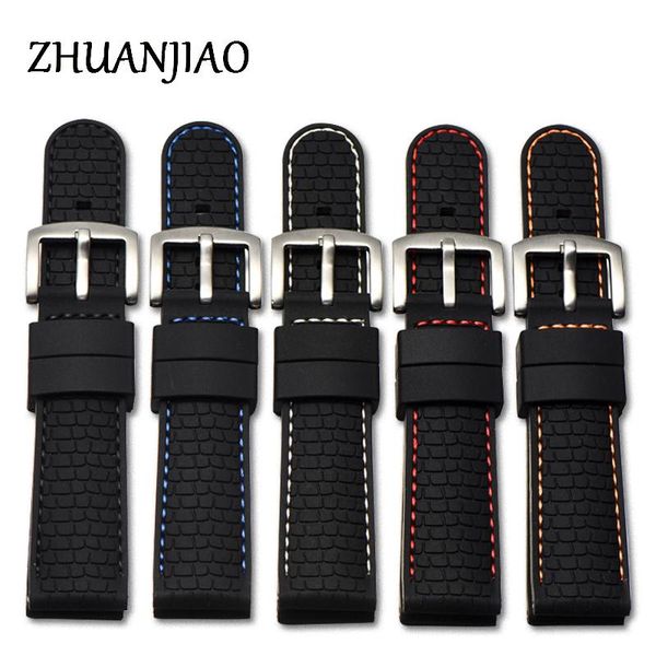watch bands natural silicone rubber band waterproof anti-sweat movement black line men 20 22 24mm pin buckle accessories, Black;brown
watch bands natural silicone rubber band waterproof anti-sweat movement black line men 20 22 24mm pin buckle accessories, Black;brown