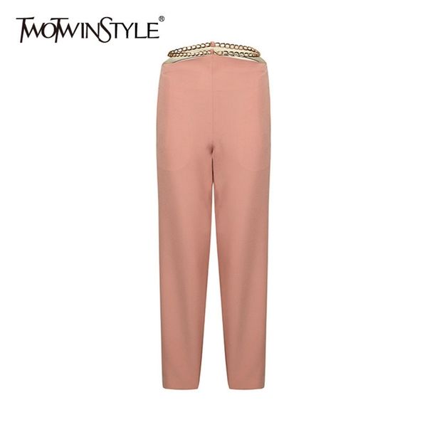 hollow out casual pants for women high waist patchwork chain straight trousers female fashion clothing 210521, Black;white
hollow out casual pants for women high waist patchwork chain straight trousers female fashion clothing 210521, Black;white