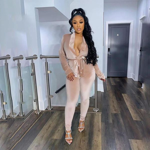 women's two piece pants 2021 velvet set button up bandage bodycon long sleeve fall clothes loungewear outfits club matching sets, White
women's two piece pants 2021 velvet set button up bandage bodycon long sleeve fall clothes loungewear outfits club matching sets, White