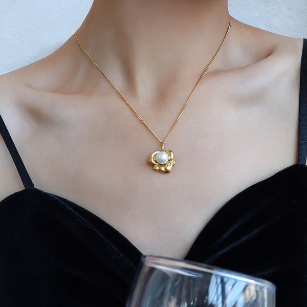 pendant necklaces fashion gold color 316l stainless steel flower necklace for women, simulated pearl woman chain jewelry 2021, Silver
pendant necklaces fashion gold color 316l stainless steel flower necklace for women, simulated pearl woman chain jewelry 2021, Silver