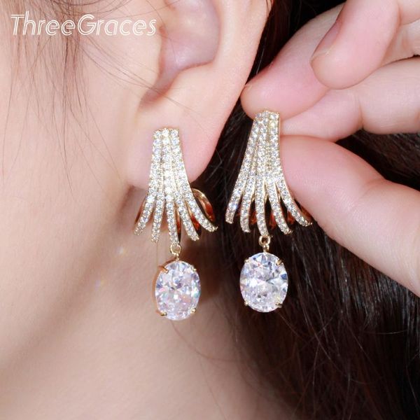 dangle & chandelier threegraces aesthetic cubic zirconia gold color hangling oval cz earrings for ladies luxury wedding prom jewelry er586, Silver
dangle & chandelier threegraces aesthetic cubic zirconia gold color hangling oval cz earrings for ladies luxury wedding prom jewelry er586, Silver