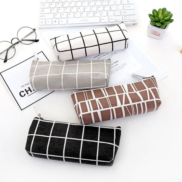 kawaii grid canvas pencil case simple student stationery box gifts for kids pouch storage organizer pen bag school supply bags
kawaii grid canvas pencil case simple student stationery box gifts for kids pouch storage organizer pen bag school supply bags