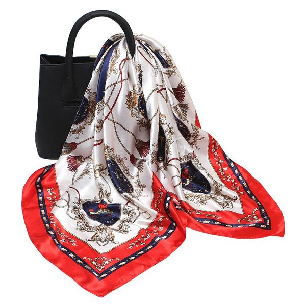 silk satin print all-match small square scarf women female shawl 90*90cm scarves, Blue;gray
silk satin print all-match small square scarf women female shawl 90*90cm scarves, Blue;gray