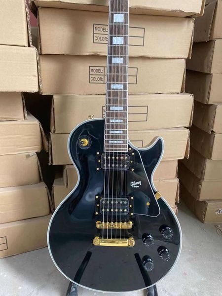custom black electric guitar gold hardware rosewood fingerboard mahogany body high quality
custom black electric guitar gold hardware rosewood fingerboard mahogany body high quality