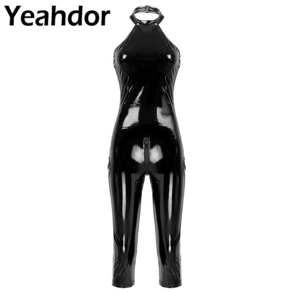 women's jumpsuits & rompers womens adults sleeveless jumpsuit wet look patent leather clubwear one-piece low back halter neck calf leng, Black;white
women's jumpsuits & rompers womens adults sleeveless jumpsuit wet look patent leather clubwear one-piece low back halter neck calf leng, Black;white