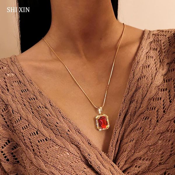 fashion red crystal pendnat necklace for women trendy elegant choker 2021 jewelry neck female gifts pendant necklaces, Silver
fashion red crystal pendnat necklace for women trendy elegant choker 2021 jewelry neck female gifts pendant necklaces, Silver