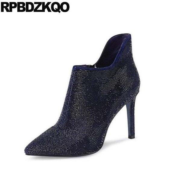 boots winter blue stiletto genuine leather autumn shoes fur high heel pointed toe side zip rhinestone ladies ankle women suede, Black
boots winter blue stiletto genuine leather autumn shoes fur high heel pointed toe side zip rhinestone ladies ankle women suede, Black