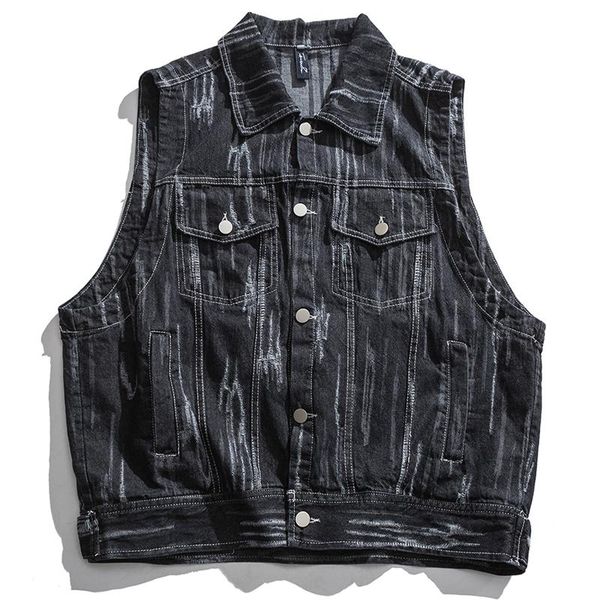 men's vests spring autumn vintage washed denim jacket vest men ripped casual loose oversized sleeveless coat street black waistcoat 202, Black;white
men's vests spring autumn vintage washed denim jacket vest men ripped casual loose oversized sleeveless coat street black waistcoat 202, Black;white