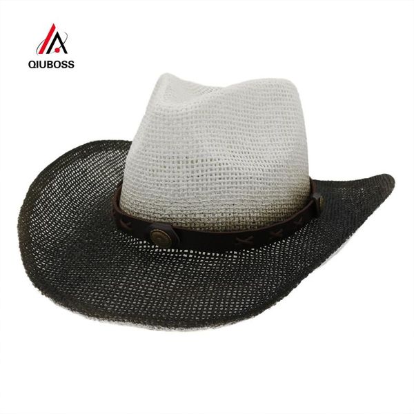 cloches qiuboss summer black paint spraying western cowboy straw hats outdoor wide brim beach hat panama sunshade cap for men women, Blue;gray
cloches qiuboss summer black paint spraying western cowboy straw hats outdoor wide brim beach hat panama sunshade cap for men women, Blue;gray