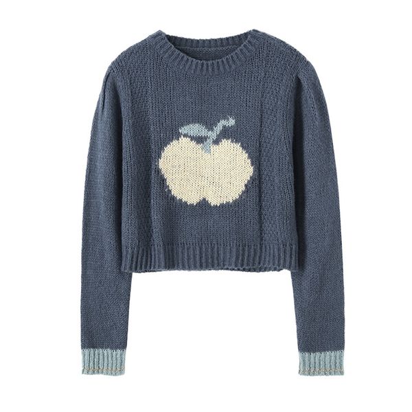 japanese sweet fruit women sweater knitted pullovers long sleeve o neck pink blue apple winter short style m0154 210514, White;black
japanese sweet fruit women sweater knitted pullovers long sleeve o neck pink blue apple winter short style m0154 210514, White;black