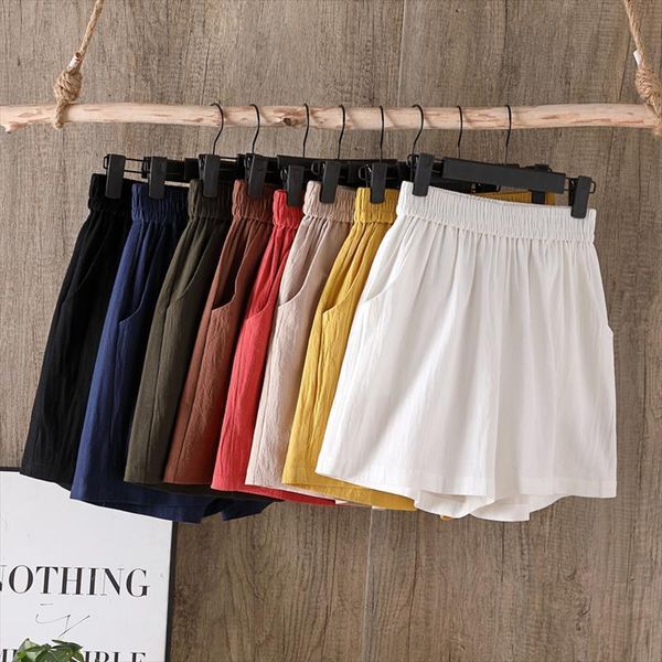 thin cotton linen summer loose womens short straight casual high waist all match slim wide leg fashion, White;black
thin cotton linen summer loose womens short straight casual high waist all match slim wide leg fashion, White;black