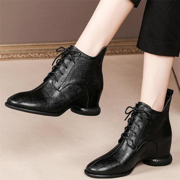 boots platform oxfords women genuine leather hidden wedges high heel ankle female round toe pumps shoes casual, Black
boots platform oxfords women genuine leather hidden wedges high heel ankle female round toe pumps shoes casual, Black
