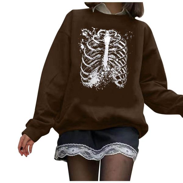 women's hoodies & sweatshirts skull print halloween women cotton round neck casual loose ladies bottoming harajuku style girl clothes, Black
women's hoodies & sweatshirts skull print halloween women cotton round neck casual loose ladies bottoming harajuku style girl clothes, Black