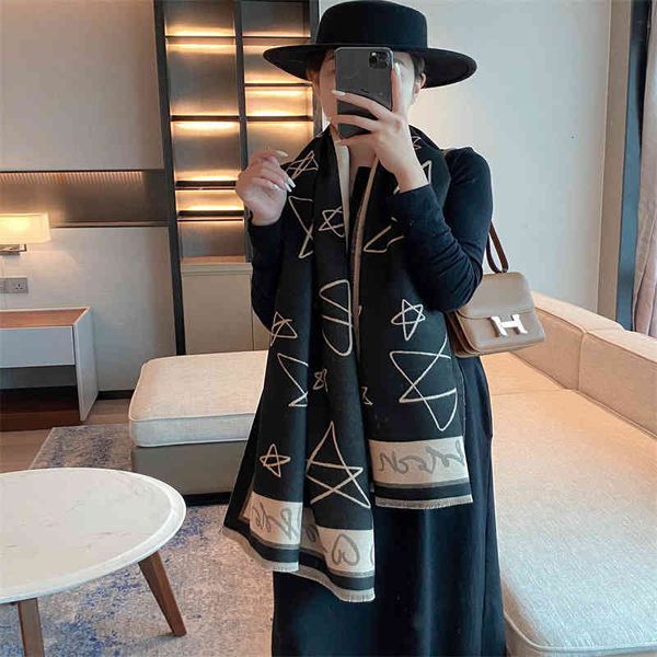 Shawl Scarf Imitation Cashmere Women's Winter 2021 Five Pointed Star Rectangle Travel Korean Version Versatile Double-sided Warm, Blue;gray
Shawl Scarf Imitation Cashmere Women's Winter 2021 Five Pointed Star Rectangle Travel Korean Version Versatile Double-sided Warm, Blue;gray