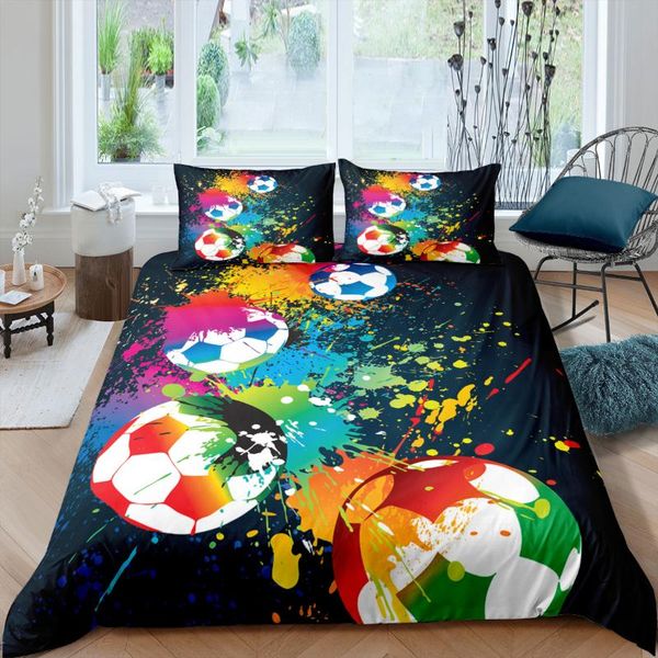 sports themed balls bedding set size microfiber polyester comforter cover basketball football soccer print sets
sports themed balls bedding set size microfiber polyester comforter cover basketball football soccer print sets