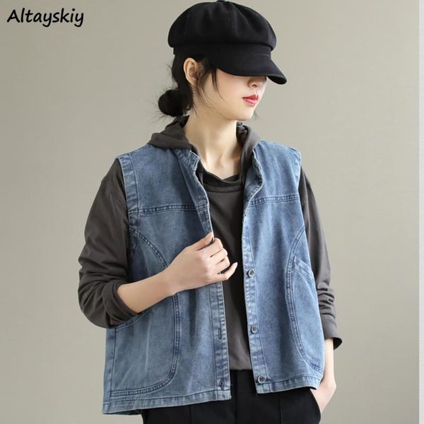 women's vests women spring autumn do old washed loose vintage sleeveless all-match casual denim retros female clothes patchwork ulzzang, Black;white
women's vests women spring autumn do old washed loose vintage sleeveless all-match casual denim retros female clothes patchwork ulzzang, Black;white