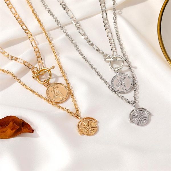 chains retro buckle coin pendant multilayer necklace 2021 fashion personality trend metal souvenir jewelry gift for her, Silver
chains retro buckle coin pendant multilayer necklace 2021 fashion personality trend metal souvenir jewelry gift for her, Silver