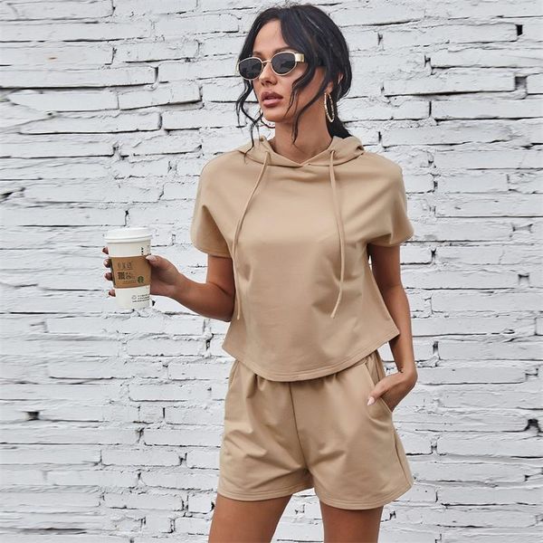 women's tracksuits 2021 summer fashion european and american style solid color hooded sweater suit round neck casual trend shorts, Gray
women's tracksuits 2021 summer fashion european and american style solid color hooded sweater suit round neck casual trend shorts, Gray