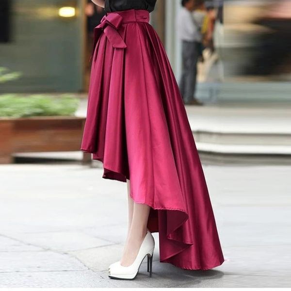skirts elegant high-low dark red satin skirt with sash 2021 women cocktail dresses custom made fit formal evening party wear, Black
skirts elegant high-low dark red satin skirt with sash 2021 women cocktail dresses custom made fit formal evening party wear, Black
